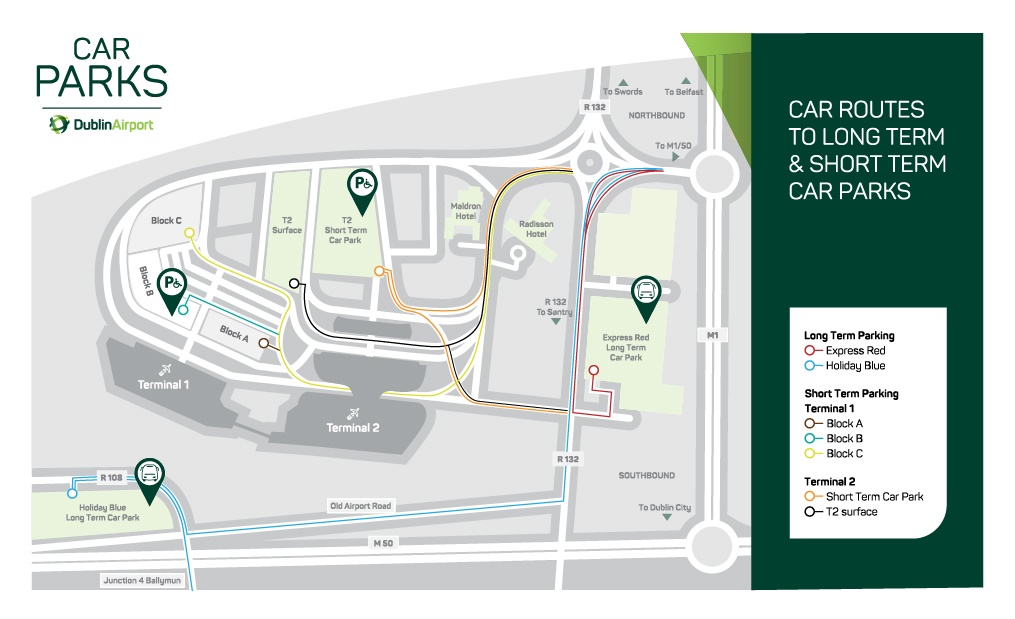 karta za dublin Dublin Airport Parking Map and Directions | Dublin Airport karta za dublin