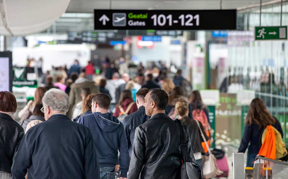 busy Dublin airport