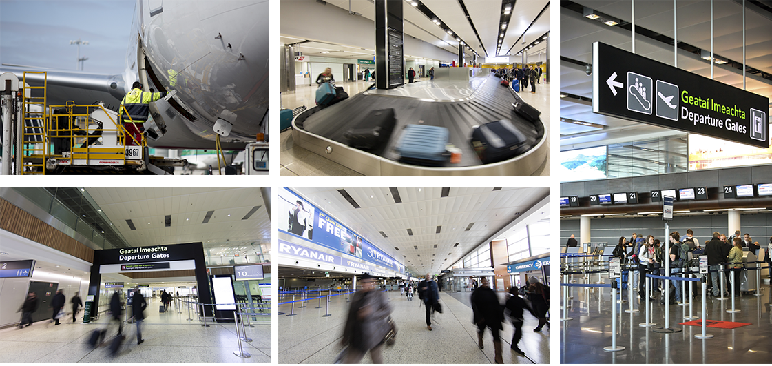Collage image of Dublin Airport locations