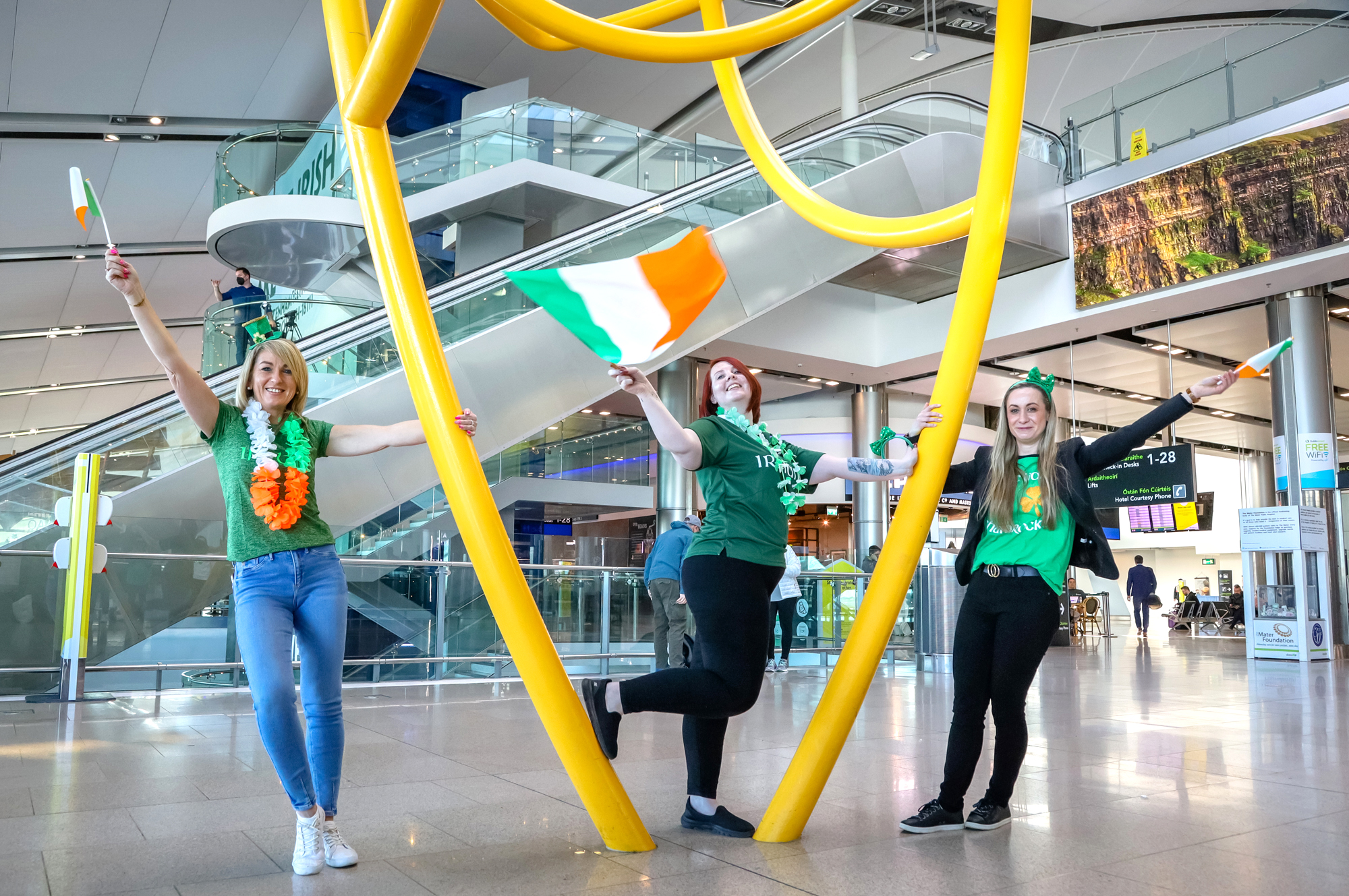 Photo of celebrations of St. Patrick’s Festival at Dublin Airport