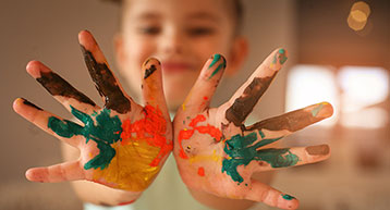 Paint hands boy Paint hands boy