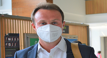 model wearing facemask model wearing facemask