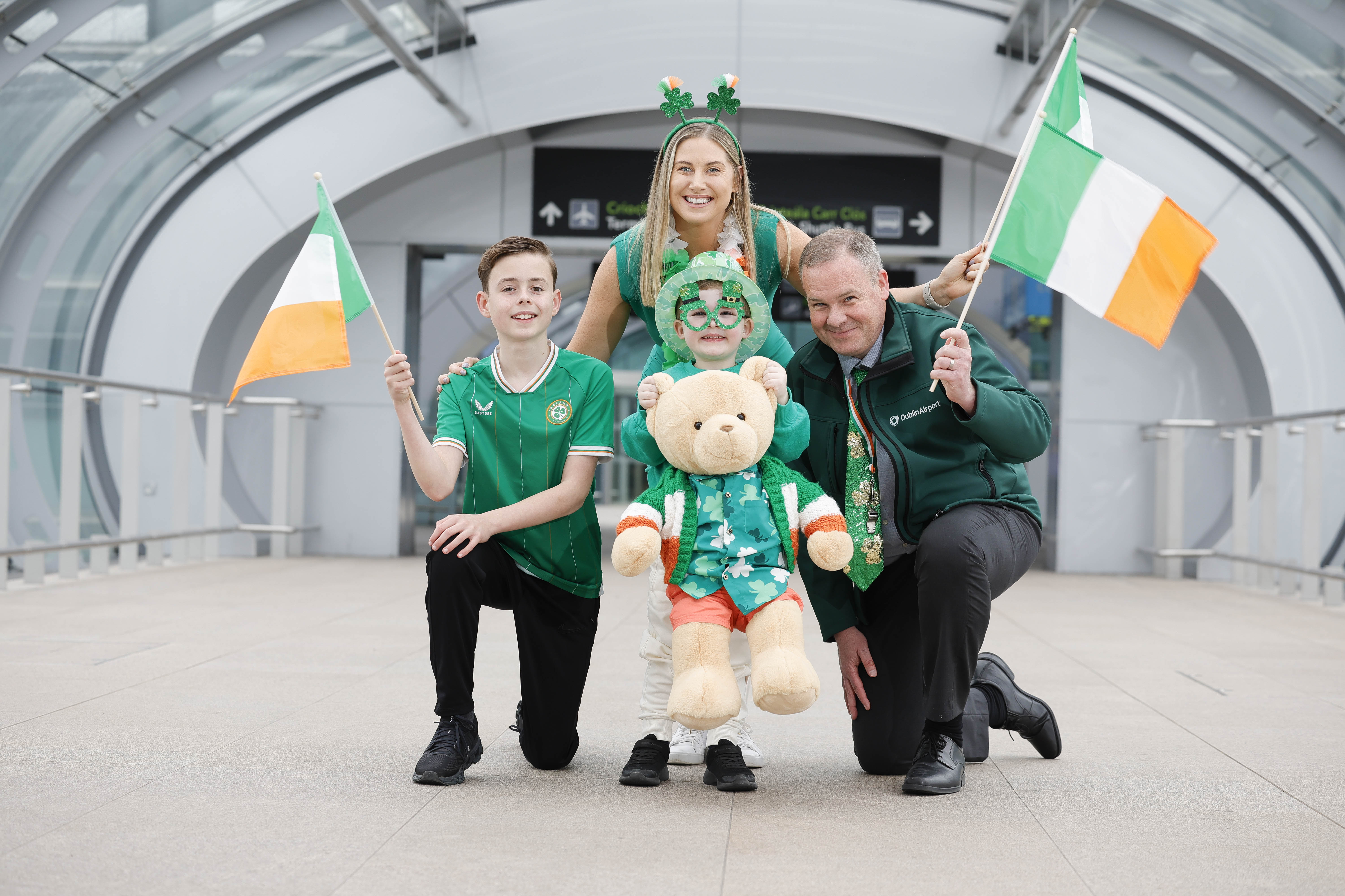 Dublin Airport Partners With St Patricks Festival L-R: Sam McQueen, Ciara O' Brien, B2B Marketing Programme Lead - Dublin Airport, Hugh Fitzsimons and Gary McLean, Managing Director - Dublin Airport