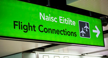 Green Flight connections sign Green Flight connections sign
