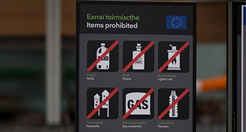 Prohibited items sign Prohibited items sign