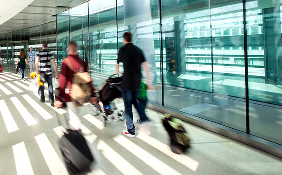 Passengers travelling to gates