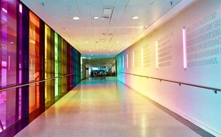 coloured light walkway 