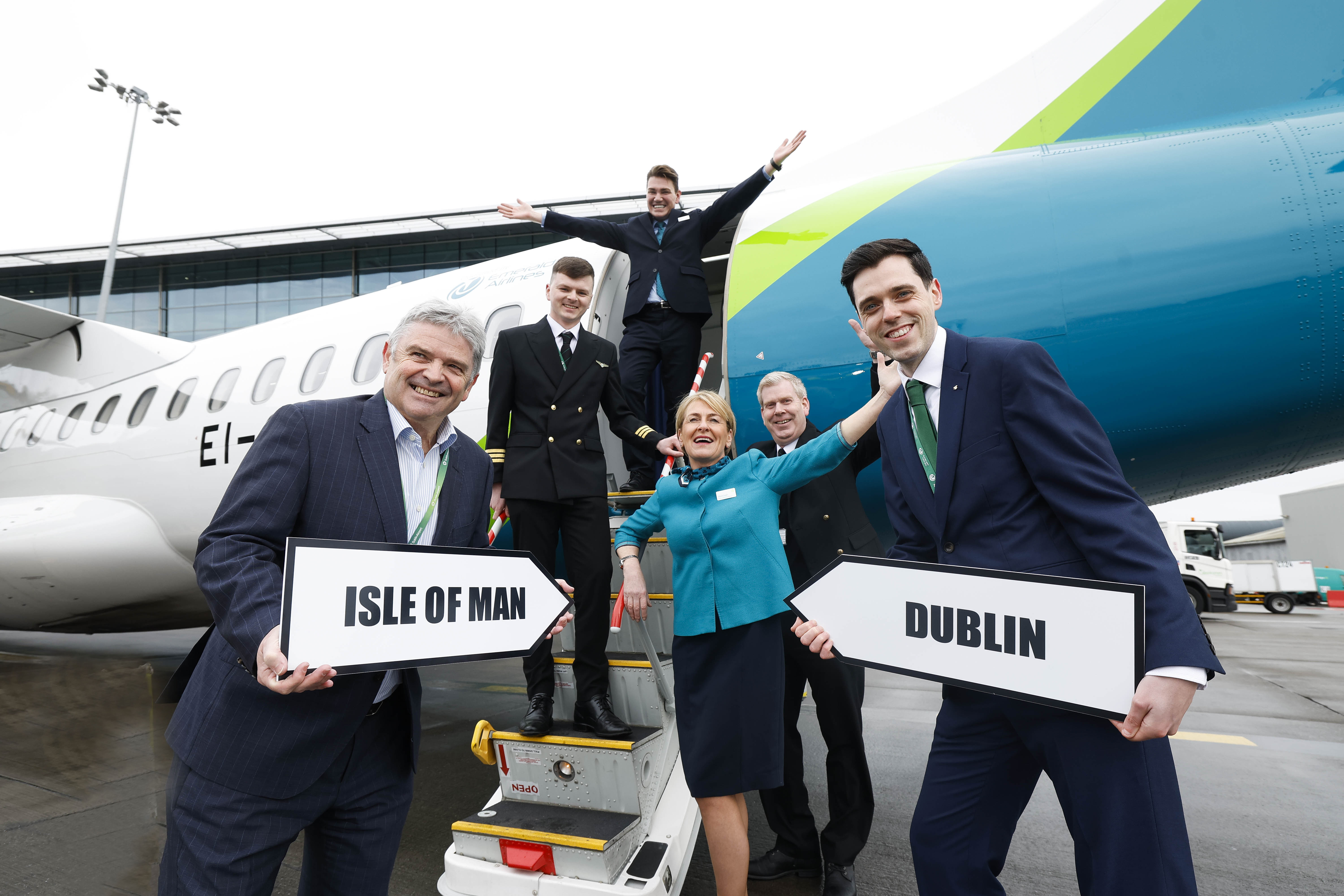 Dublin Airport Celebrates Emerald Airlines Inaugural Flight To Isle Of Man