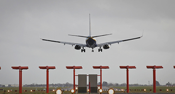 Plane land on runway Plane land on runway